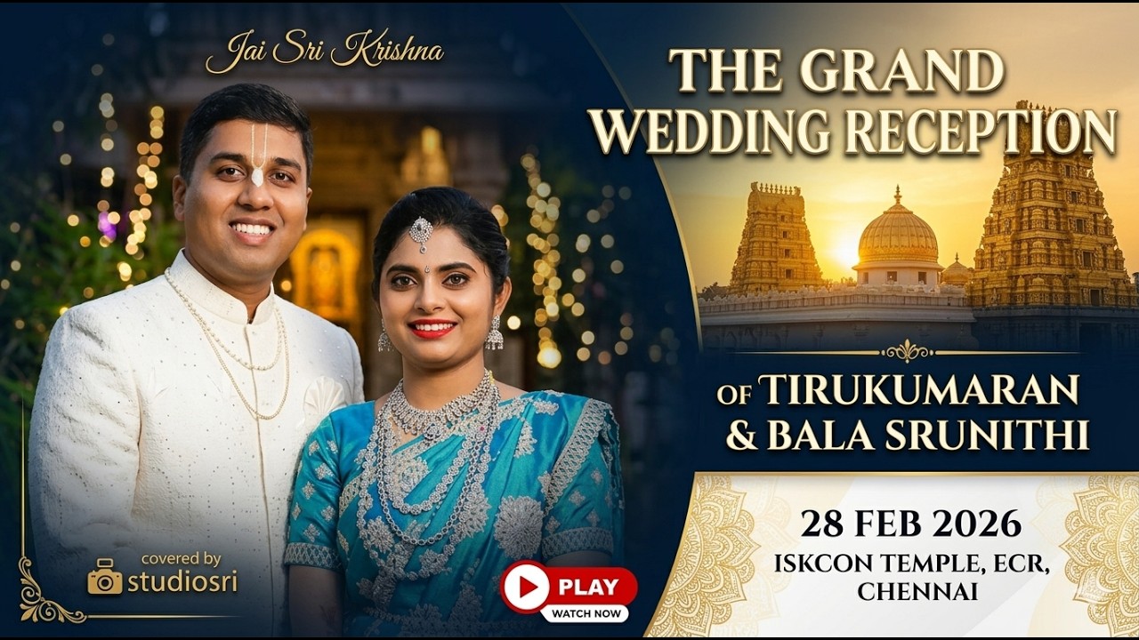 Tirukumaran & Bala Srunithi Wedding Reception Highlights | ISKCON Chennai | Covered by Studio Sri