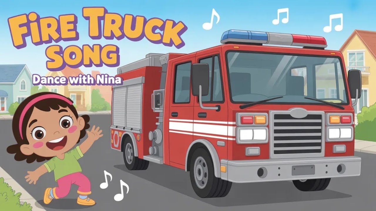 Fire Truck song 🚒 |Dance with Nina | Last move with finallykidstv Nursery Rhyme & kids songs 