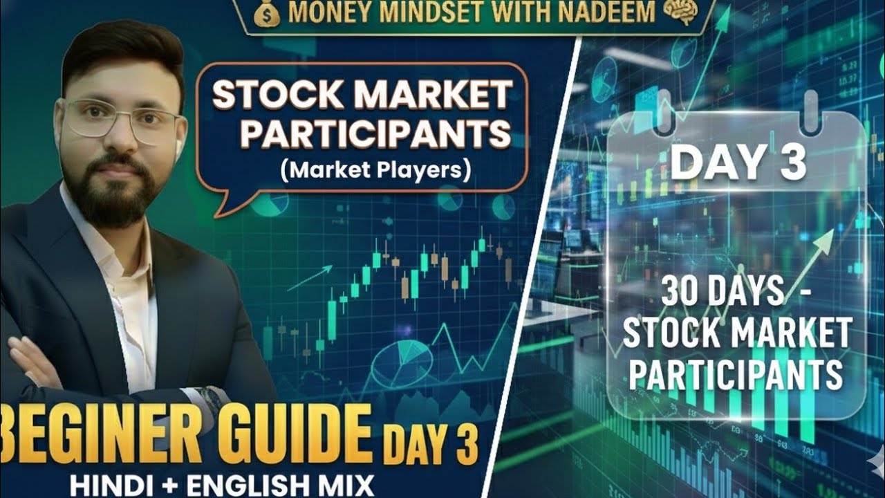 Stock Market Participants Explained | FIIs, DIIs,Retail & Institutional Investors|Basic Course Day 3