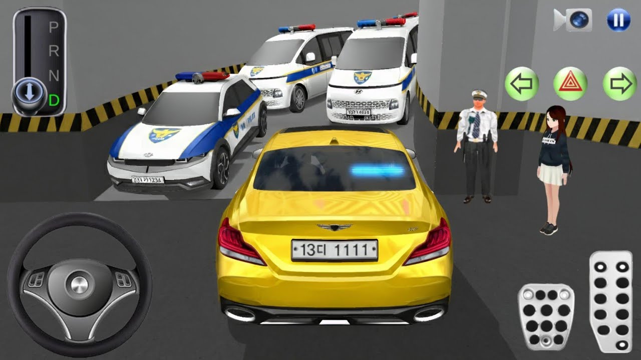 New Golden Mercedes G63 Stuck 🚧 in Parking Garage With Police Cars - 3D Driving Class - Gameplay