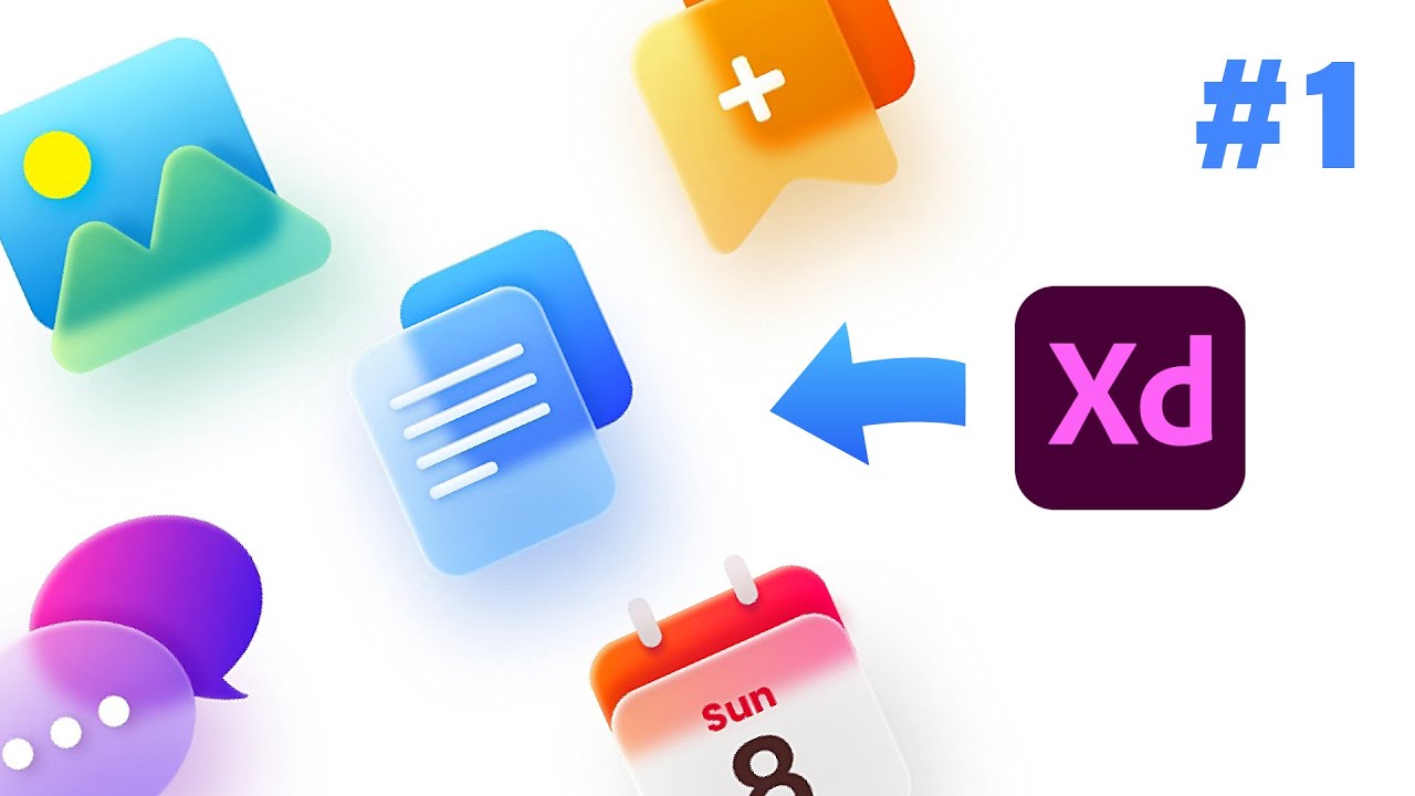 How to make Glassmorphic Icons | Adobe XD