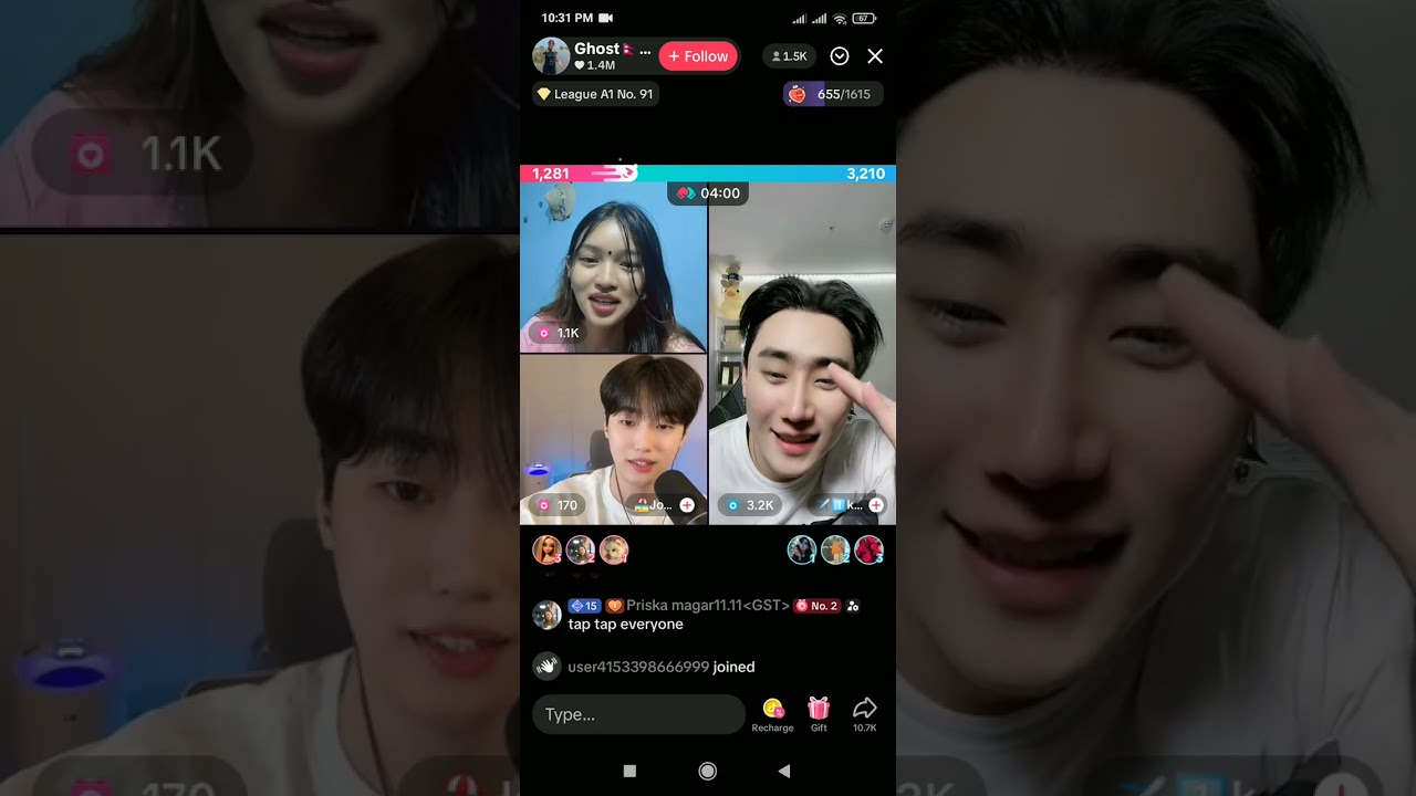 Korean boy propose ghost in tiktok live ❤️ cute Korean boys with ghost / watch till the end ❤️