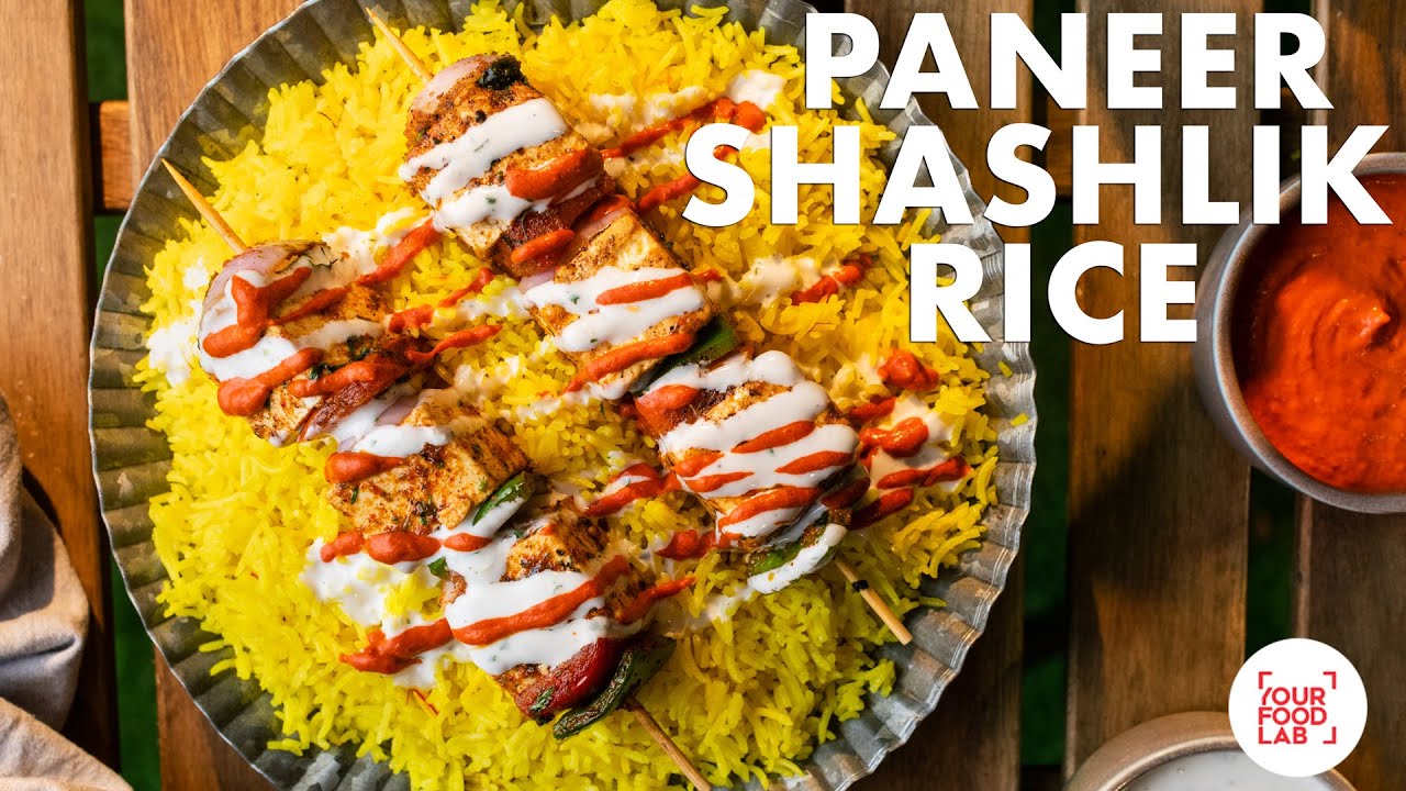 Paneer Shashlik Rice Recipe | NYC cart style Paneer Rice | White Sauce Hot Sauce | Chef Sanjyot Keer