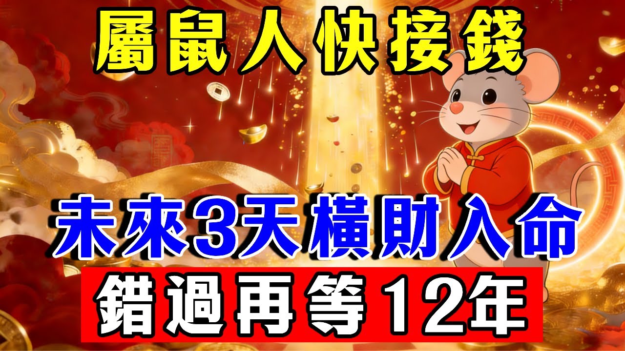 屬鼠人快接紅包！未來3天，這「三顆吉星」同時入命，將有一次改變命運的橫財，千萬別視而不見！#生肖 #運勢 #命理 #屬相 #風水 #財運 #佛陀 #佛學 #佛法 #佛教 #修行 #智慧 #因果 #佛家