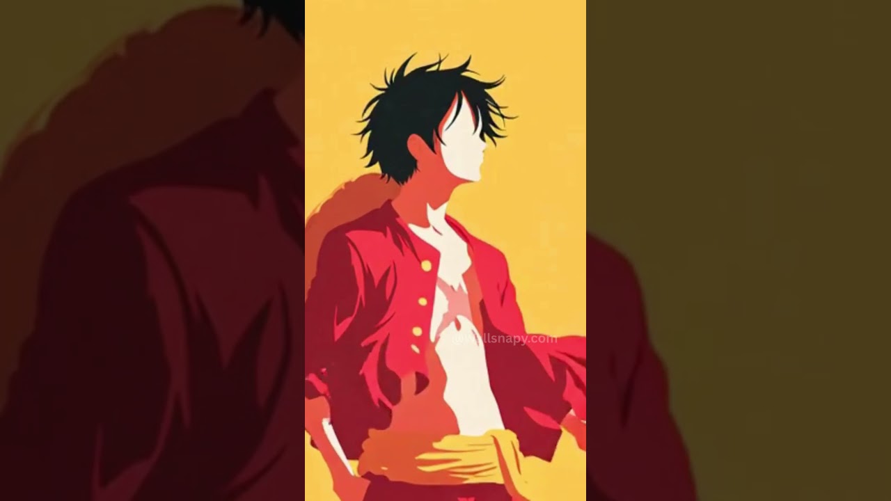 One Piece Luffy Silhouette Vest Wind Loop Desktop Live Wallpaper HD Aesthetic Free Download 
