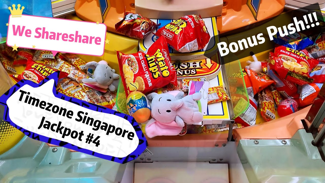 Pompompurin Timezone Singapore jackpot #4 | big Sweet Land candy pusher claw machine