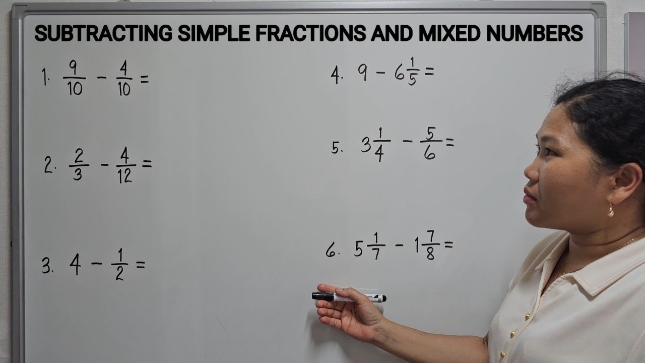 SUBTRACTION OF FRACTIONS AND MIXED NUMBERS