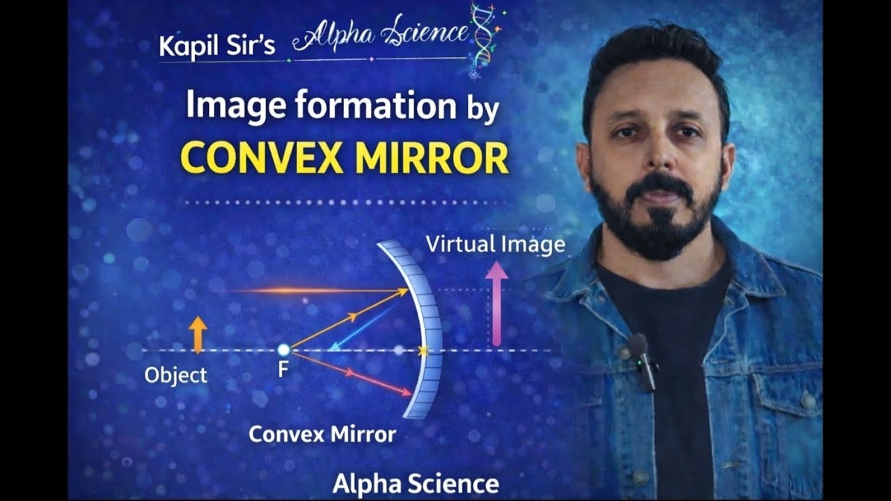 Image formation by Convex mirror exam important by Kapil Sir's Alpha Science 