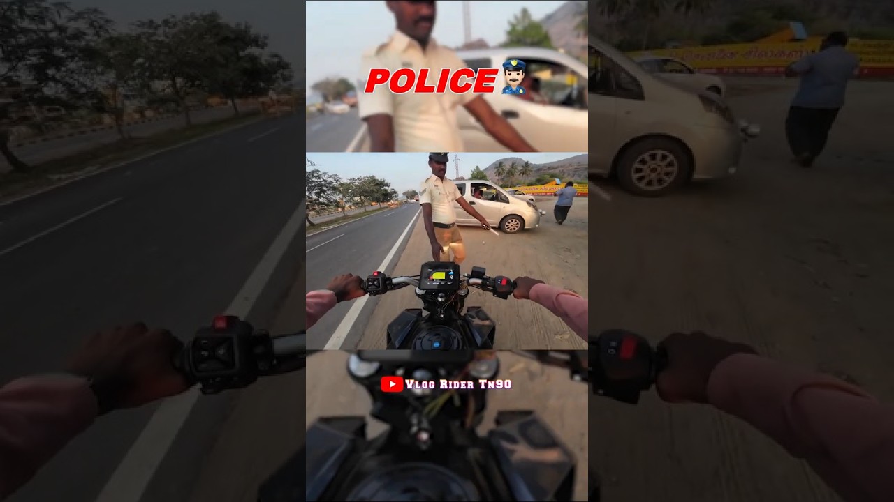 👮police stopped us ME..🤯 / #police #trending #trafficpolice #bike #tamil #vr90