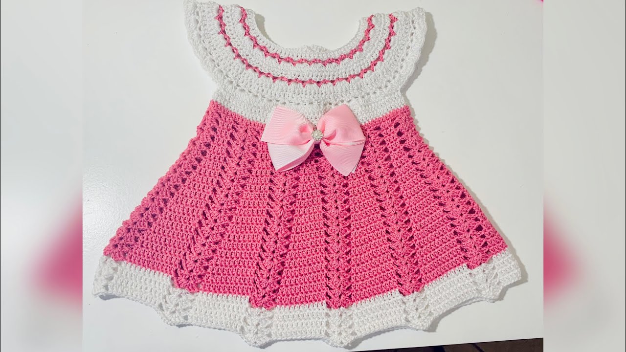 Vestido para niña tejido a Crochet | 0 meses hasta 5 años| Paso a Paso | tejidos bebe