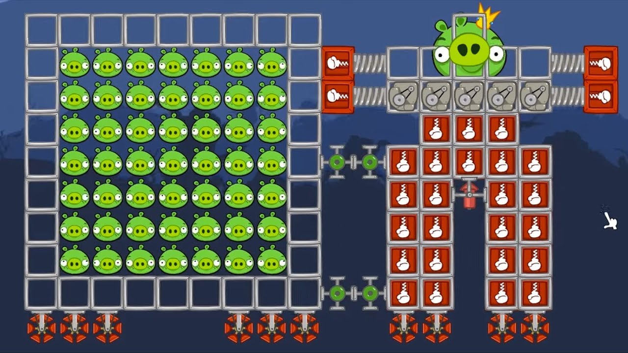 Bad Piggies - GIANT ROBOT PIG PULLING 100 SMALL BAD PIGGIES!!