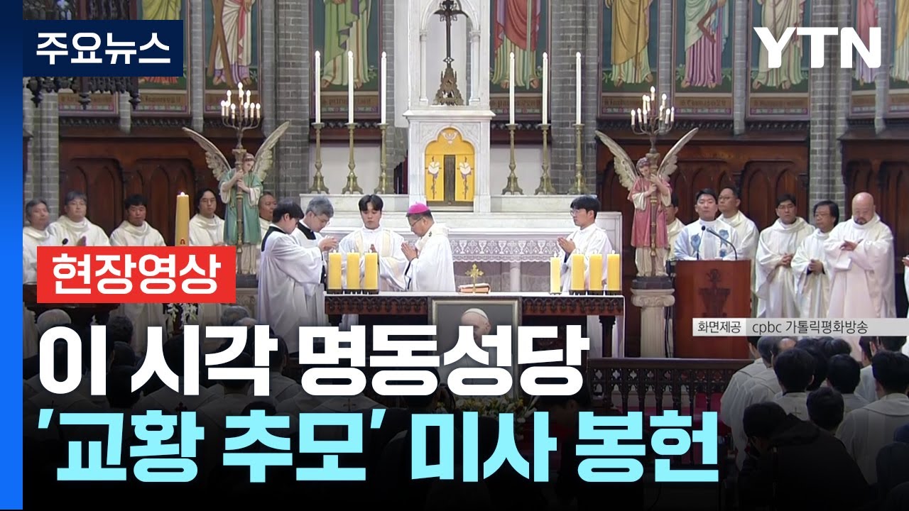 이 시각 명동성당…'교황 추모' 미사 봉헌 / YTN