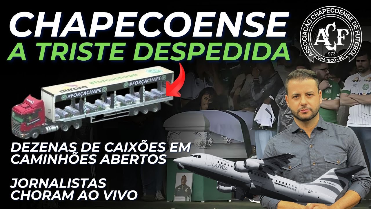 TIME DE FUTEBOL SOFRE ACIDENTE AÉREO - CHAPECOENSE: a triste e emocionante DESPEDIDA