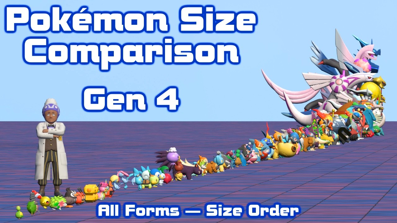 Pokemon Size Comparison - Gen 4 - All Forms - Size Order