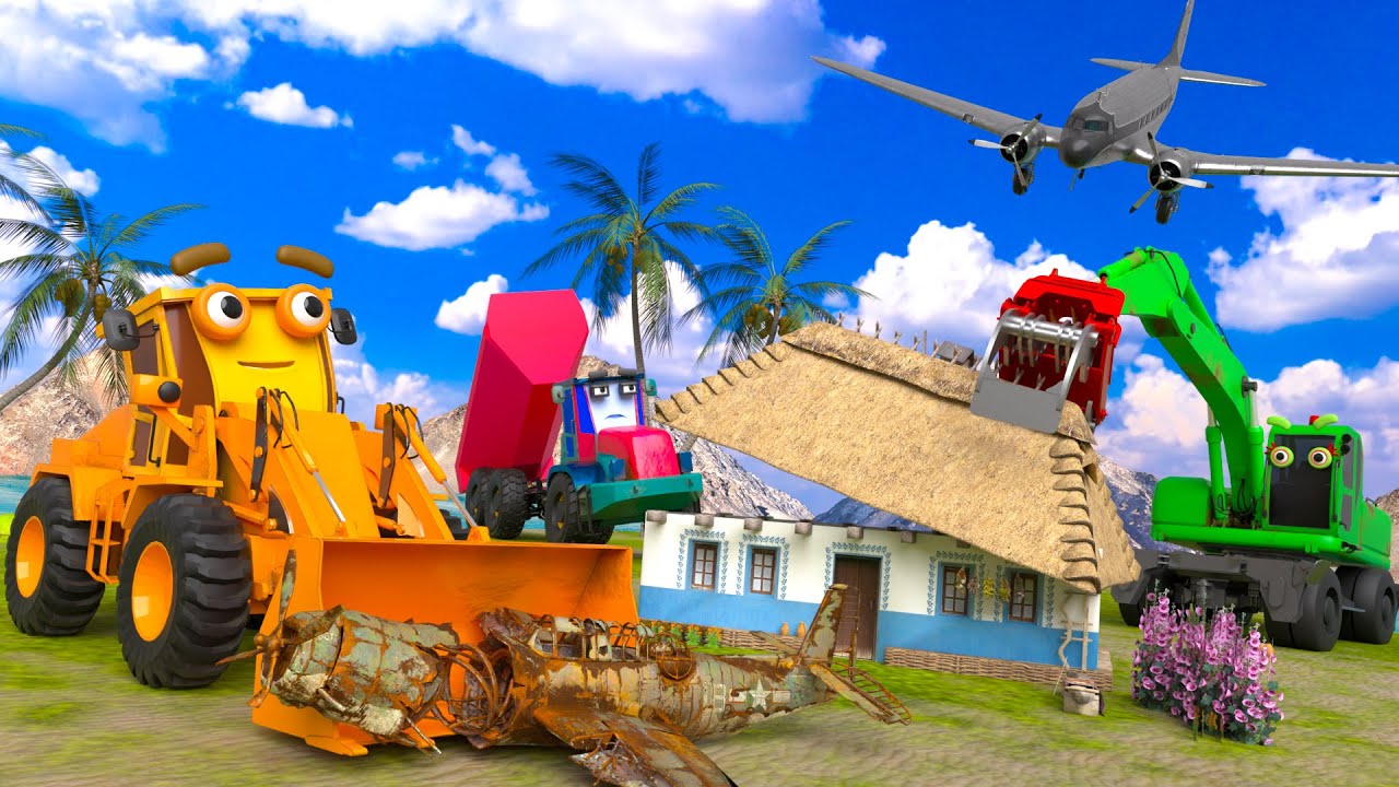 ✈️ Unexpected Aircraft Drop! Construction Vehicles Restore the Damaged Site | Construction Vehicles