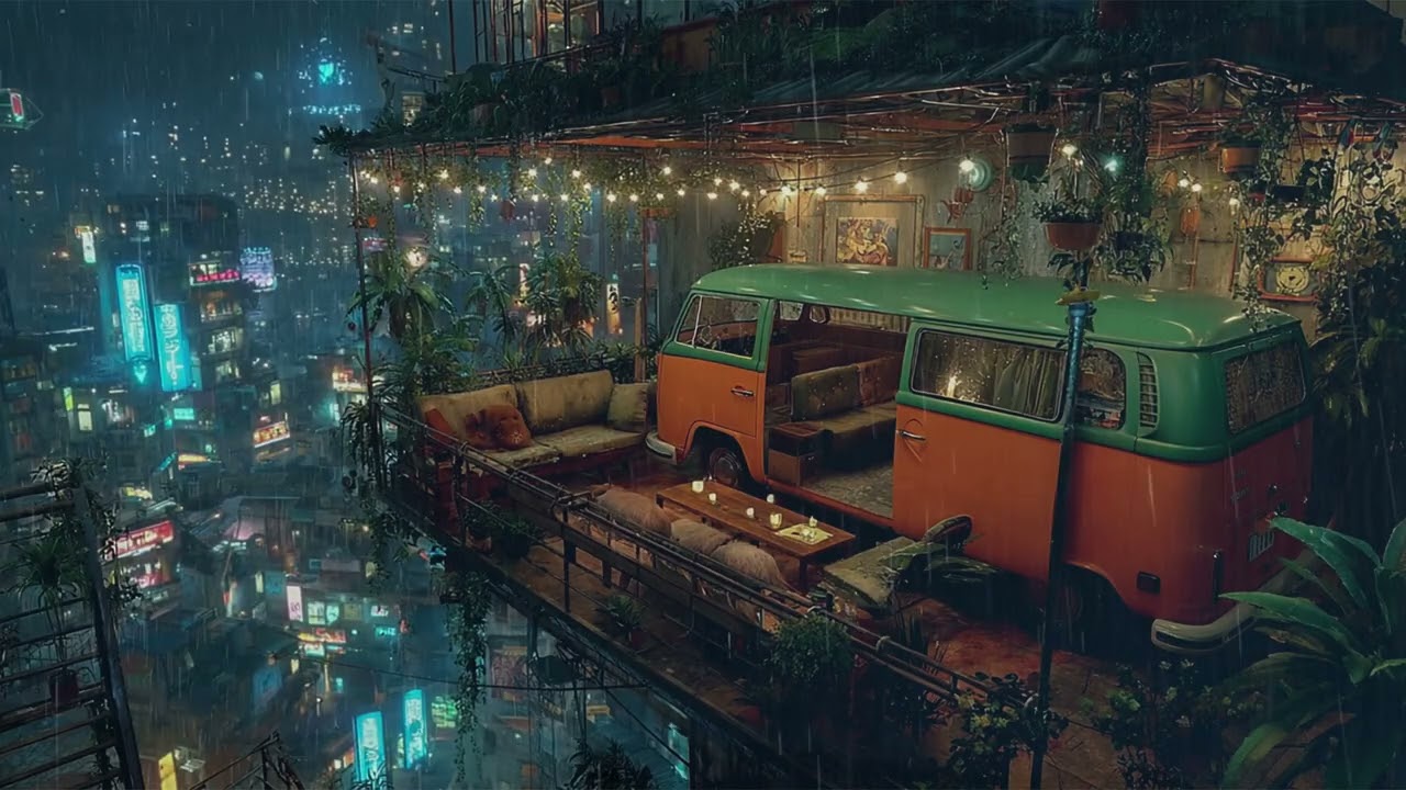 High-Rise Lo-fi for Midnight Focus & Sleep | Chill Ambience Above the Neon Streets | 4K