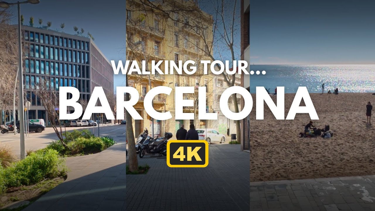 Barcelona Walking Tour - Poblenou, @22, Playa Bogatell 🇪🇸 4K POV