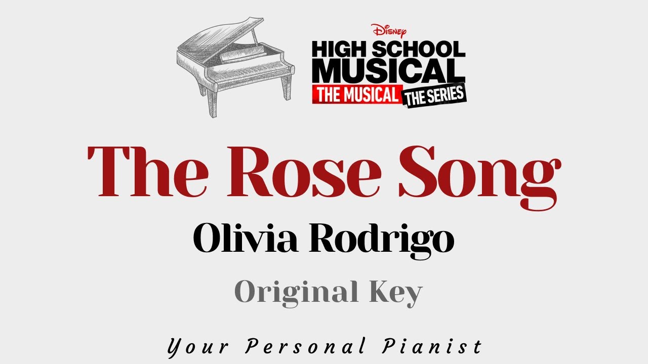The Rose Song - Olivia Rodrigo (ORIGINAL Key Karaoke) - Piano Instrumental Cover with Lyrics