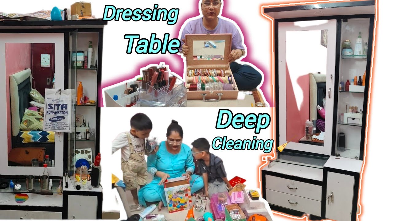 Dressing table cleaning🪞 satisfying before and after |Organising idea 💡