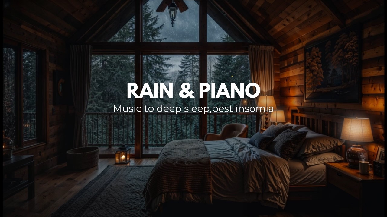 1 Hour Relaxing Overcast Rain & Soft Piano | Calm Ambience for Deep Sleep & Focus