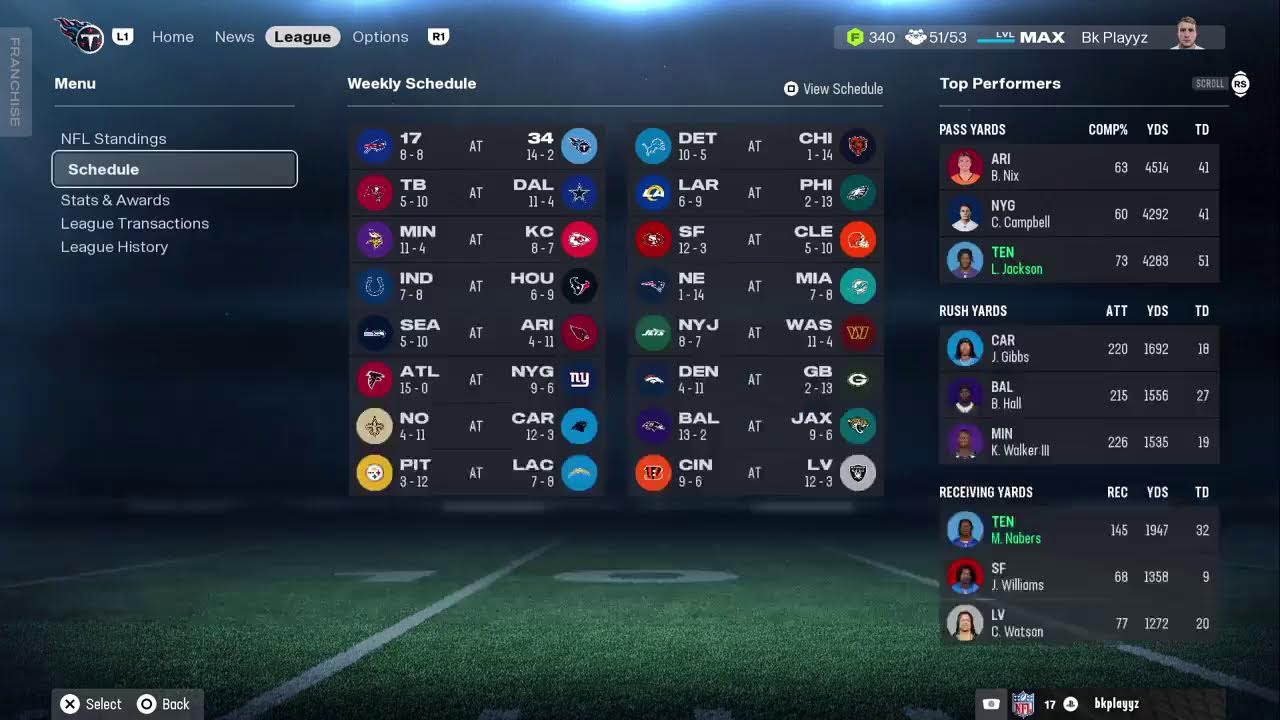 CKFL Madden Franchise (BUF @ TEN)