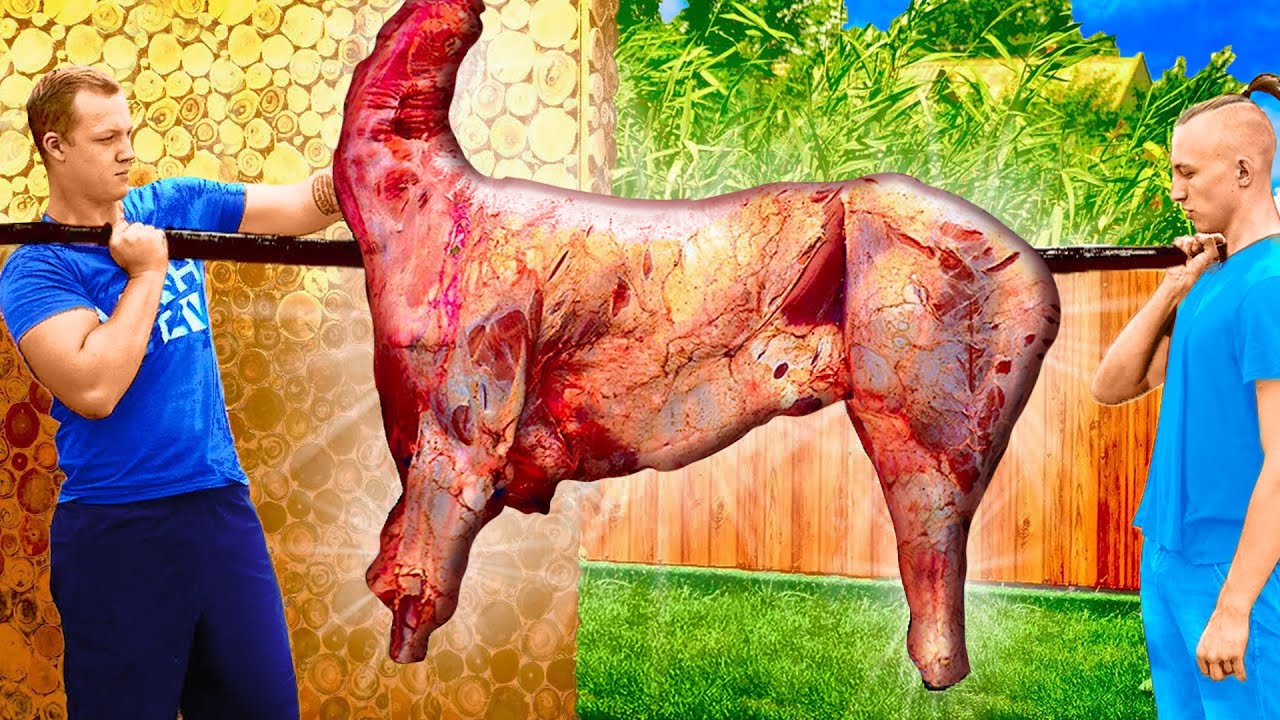I cooked a giant 209-pound deer on a spit by VANZAI COOKING