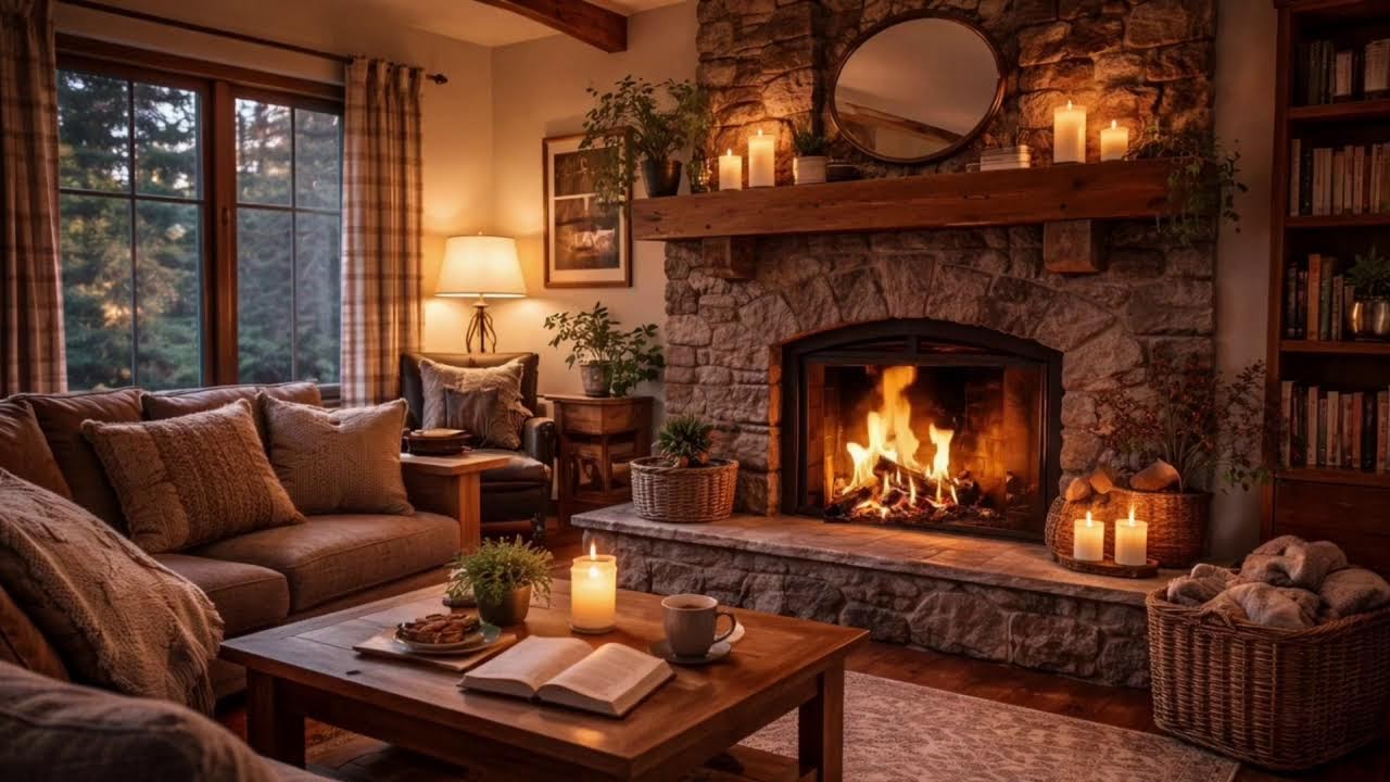 cozy fireplase