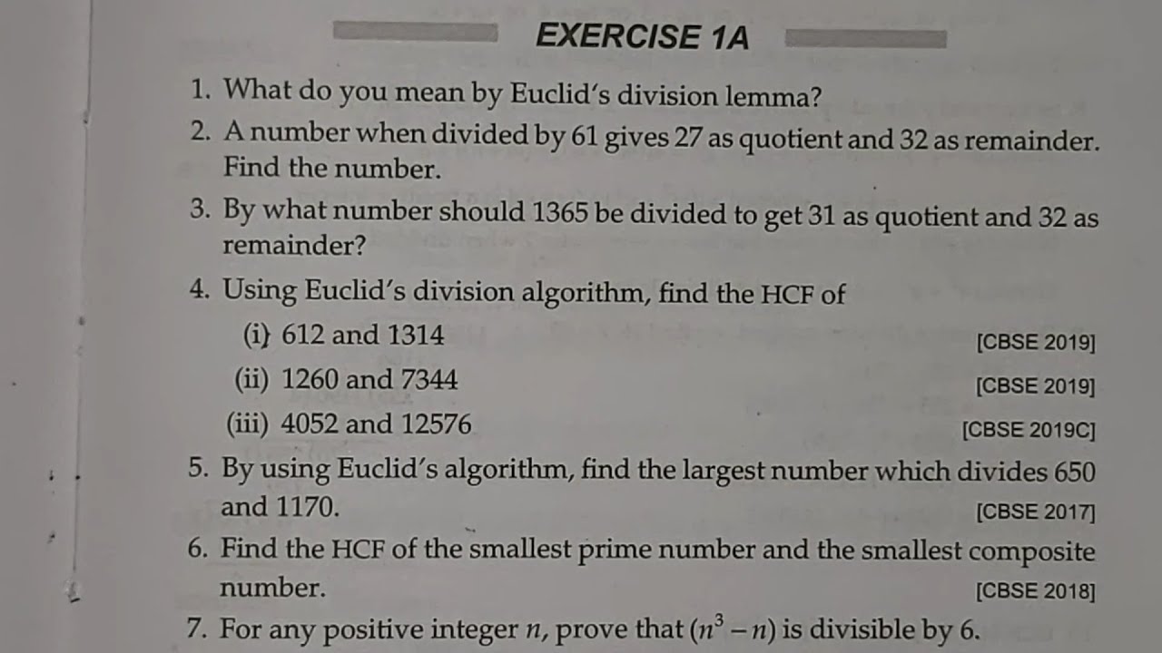 Class 10 | Exercise 1A (Q.1 - Q.7) | Real numbers | RS Aggarwal | 2021 - Edition