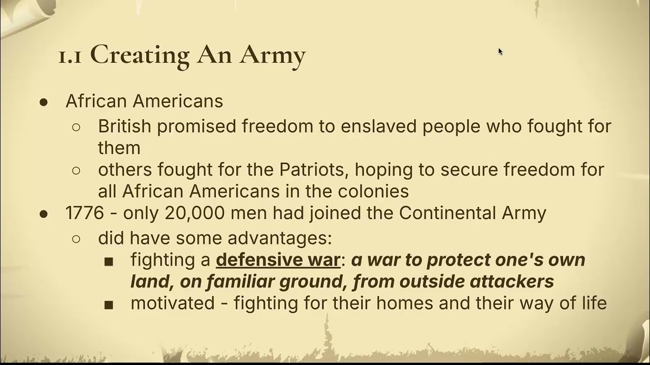 The American Revolution: Early War Years