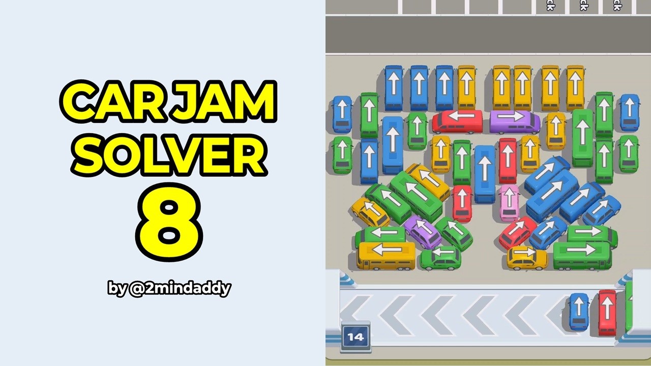 Car Jam Solver Level 8 Solution and Walkthrough