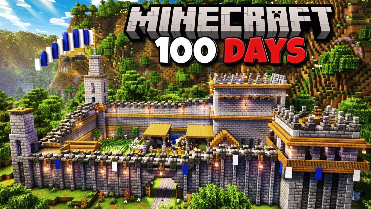 Surviving 100 Days in a Forest in Minecraft