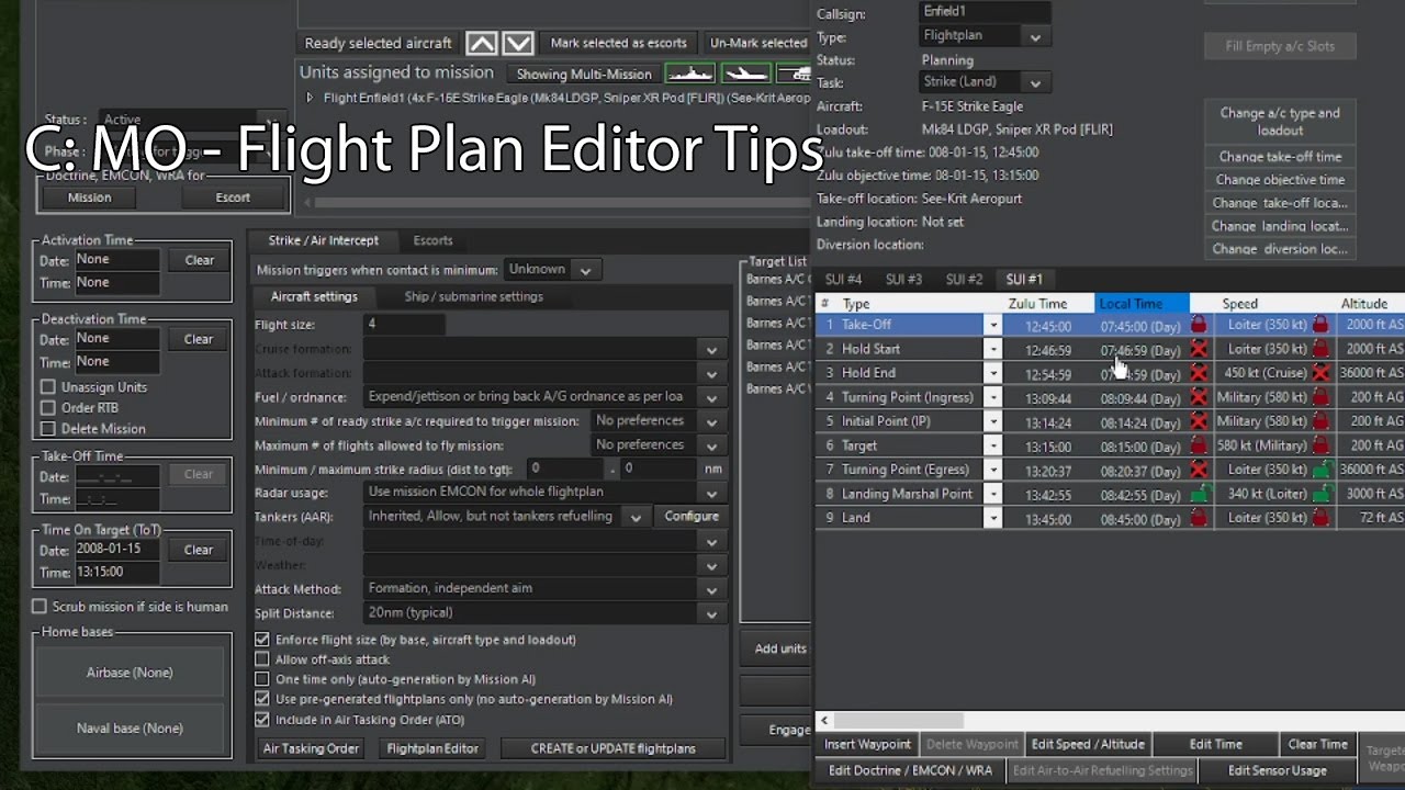 C: MO - Flight Plan Editor Tips