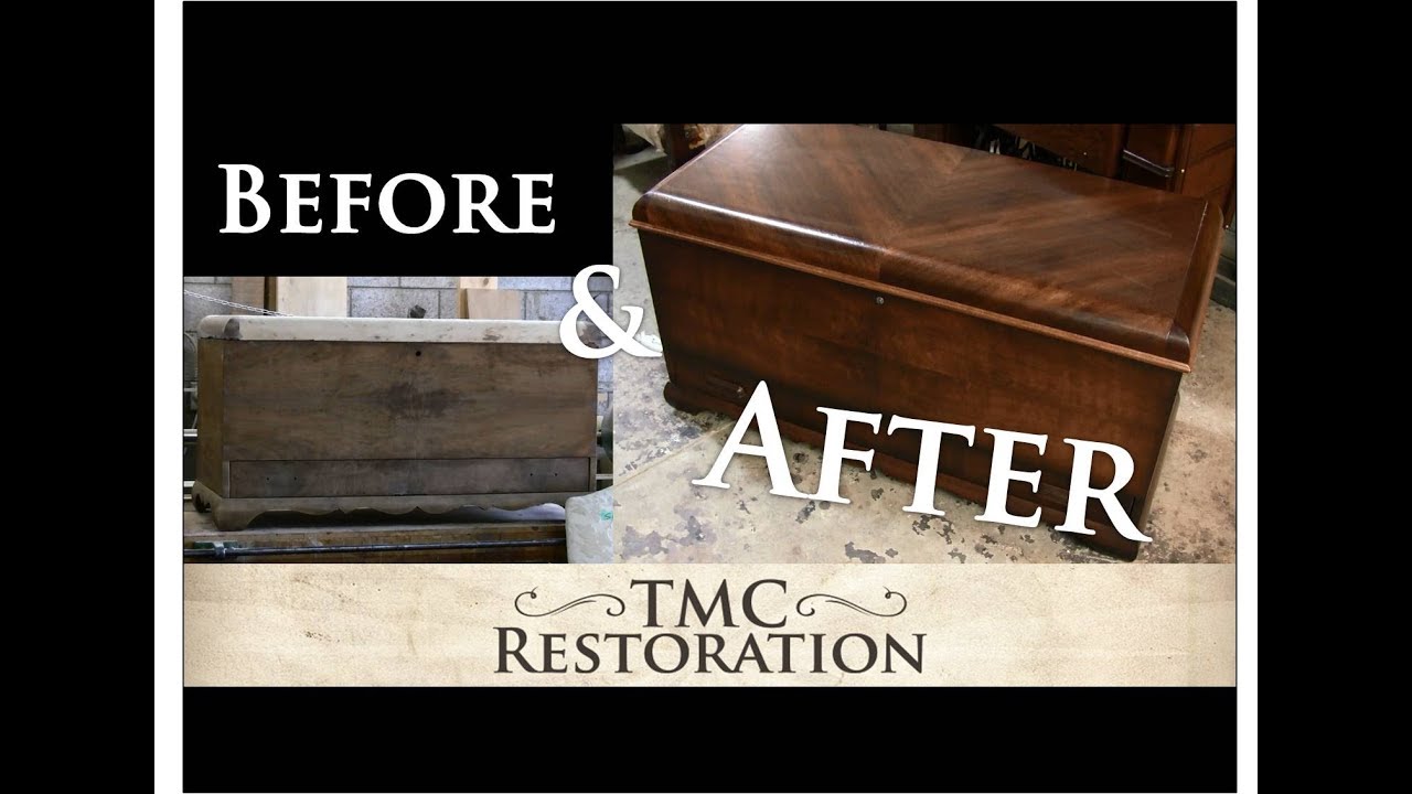 Restoring the Veneer on an Antique Cedar Lined Chest - TMC Restoration