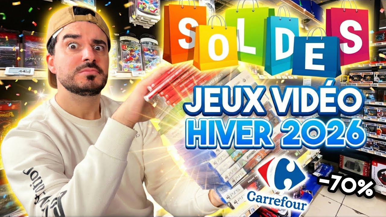 Les SOLDES D'HIVER JEUX VID&Eacute;O 2026 (feat. LA NEIGE !) mais DU BON chez CARREFOUR !