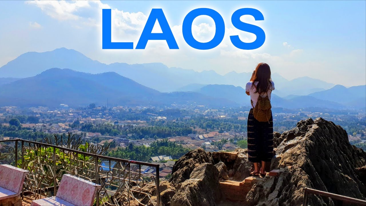 🇱🇦  PHUSI HILL, OSZAŁAMIAJĄCE WIDOKI NA LUANG PRABANG Z GÓRY, LAOS #775