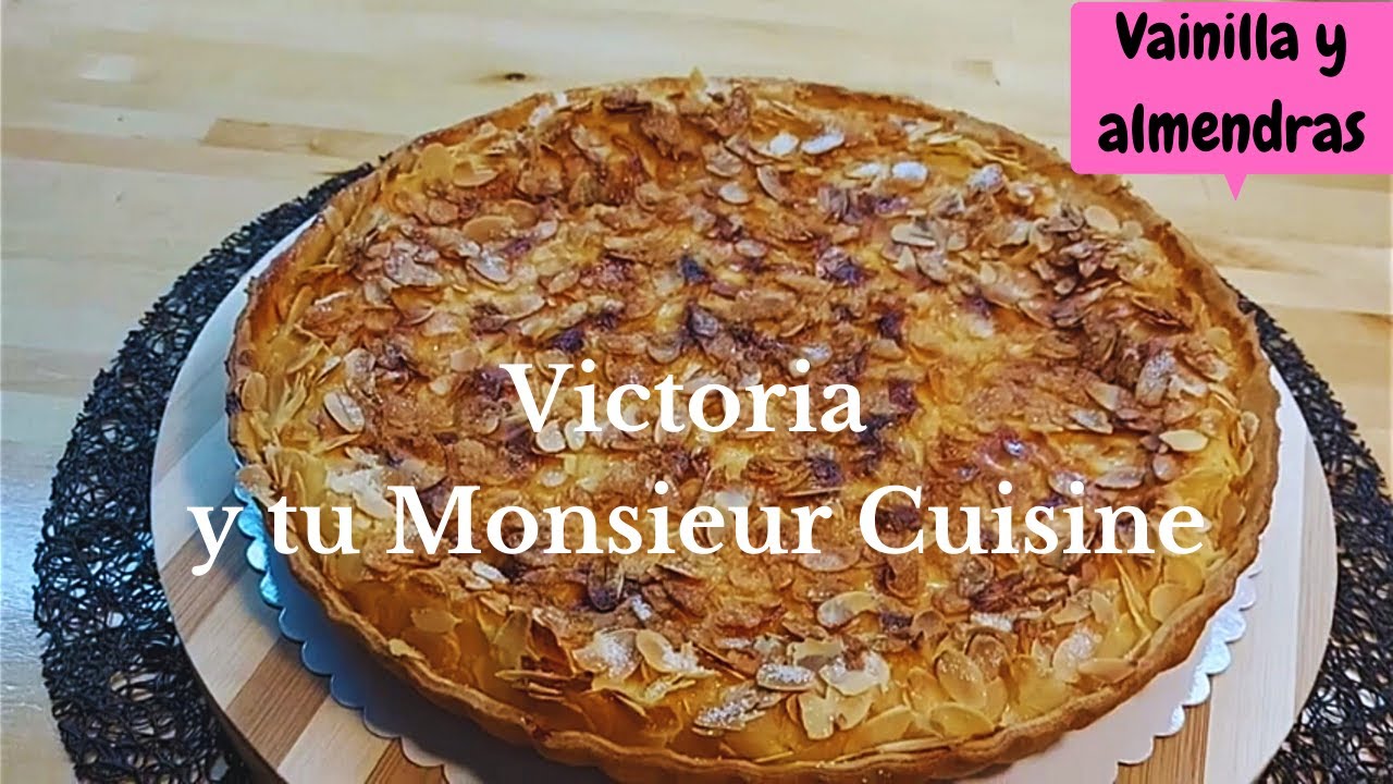 Como hacer TARTA rellena de vainilla y almendras en Monsieur Cuisine y Thermomix