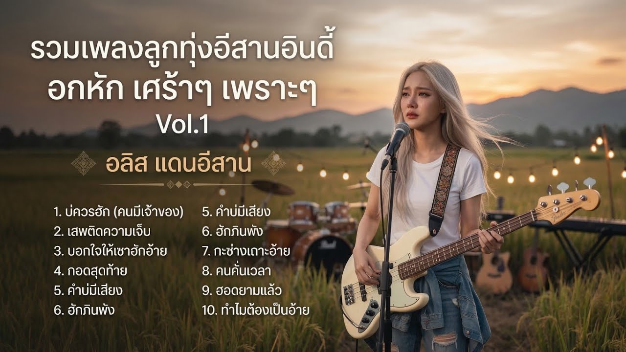 รวมเพลงลูกทุ่งอีสานอินดี้ อกหัก เศร้าๆ Longplay Vol.1 อลิส แดนอีสาน