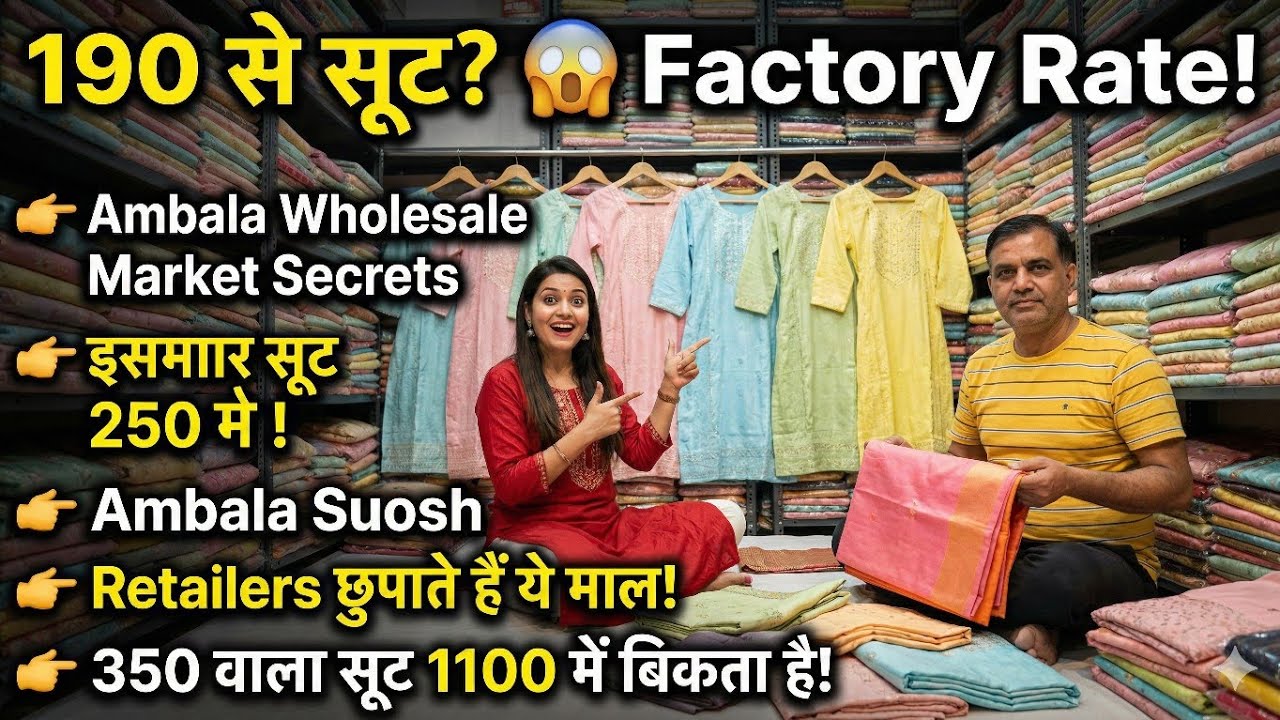 Ambala Wholesale Market 😱 ₹190 से Cotton Suits | Kalra Shawls Full Collection Factory Rates