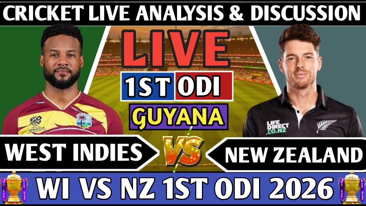 West Indies vs New Zealand 1st Odi ! Live 1st ODI Analysis Score & Discussion! Wi  VS Nz 2026