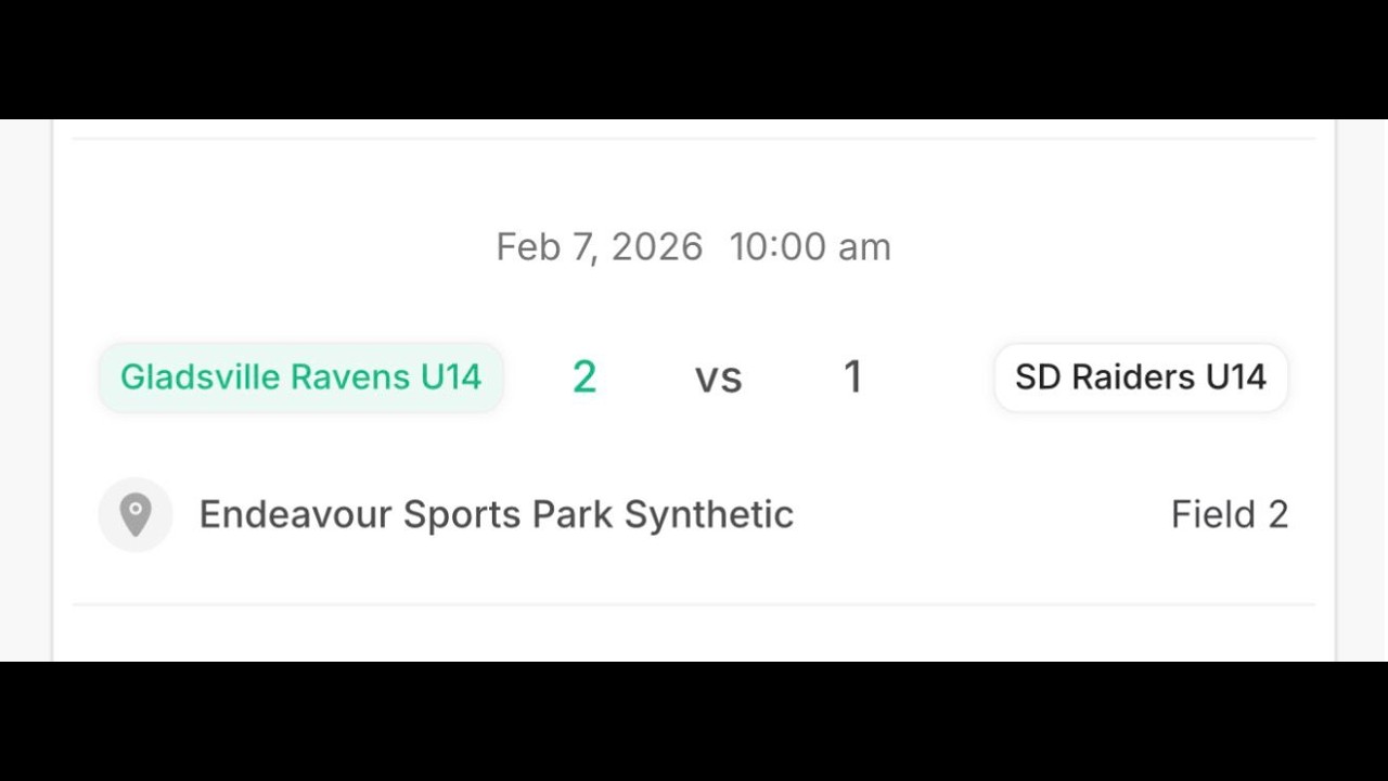Ravens Vs SD Raiders MCup 2026 U14
