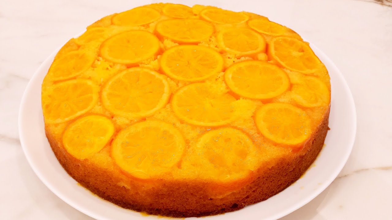 حطوا البرتقال في الماء الساخن🍊كيكة البرتقال بأحسن طريقة في الخلاط/كيك برتقال/كيكة البرتقال المقلوبة