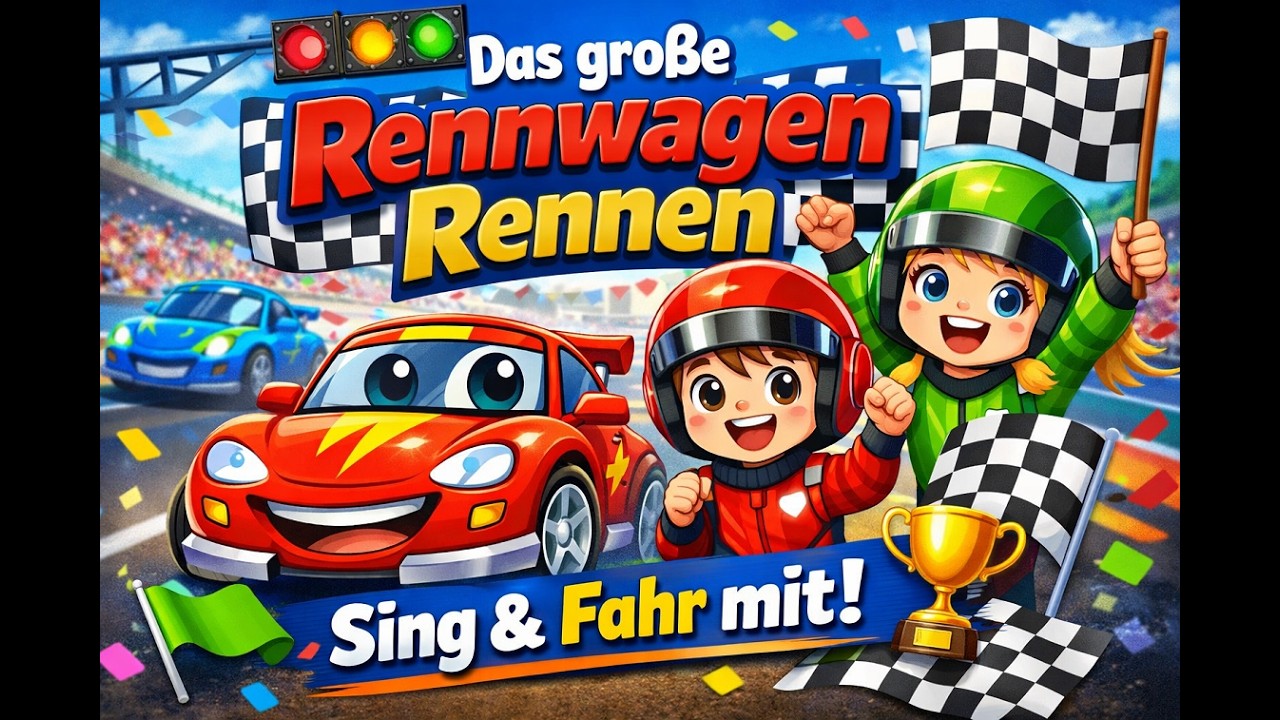 🚗 Das große Rennwagen Rennen – Sing & Fahr mit! 🏁