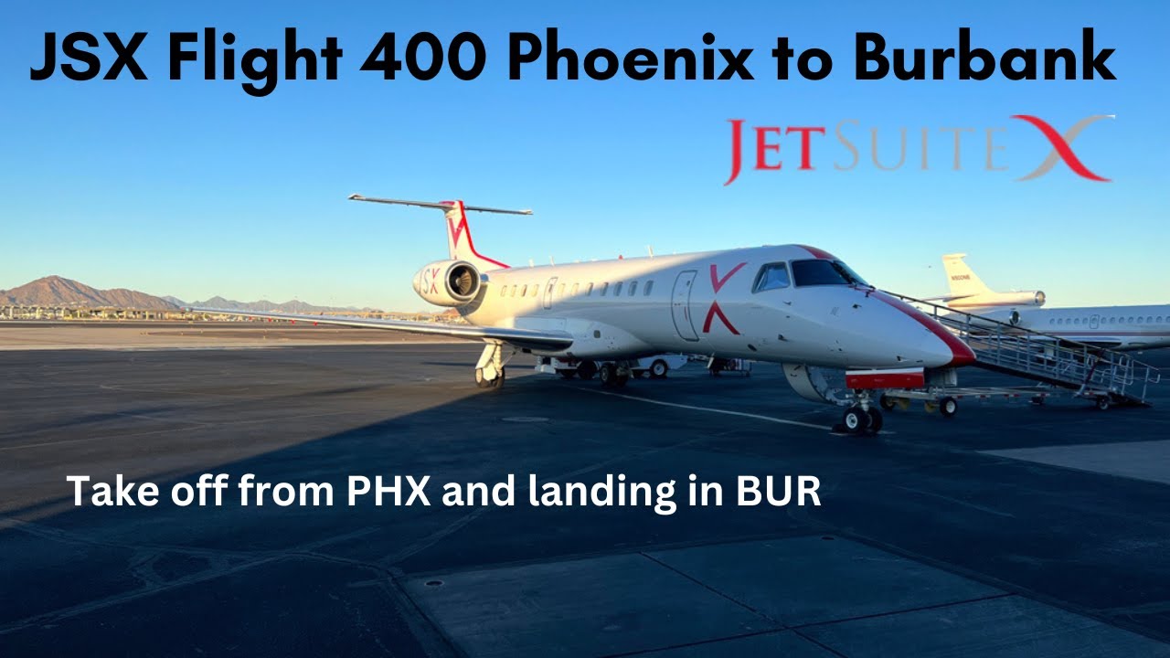 Flying to Burbank California BUR on JetSuite JSX Embraer ERJ-135
