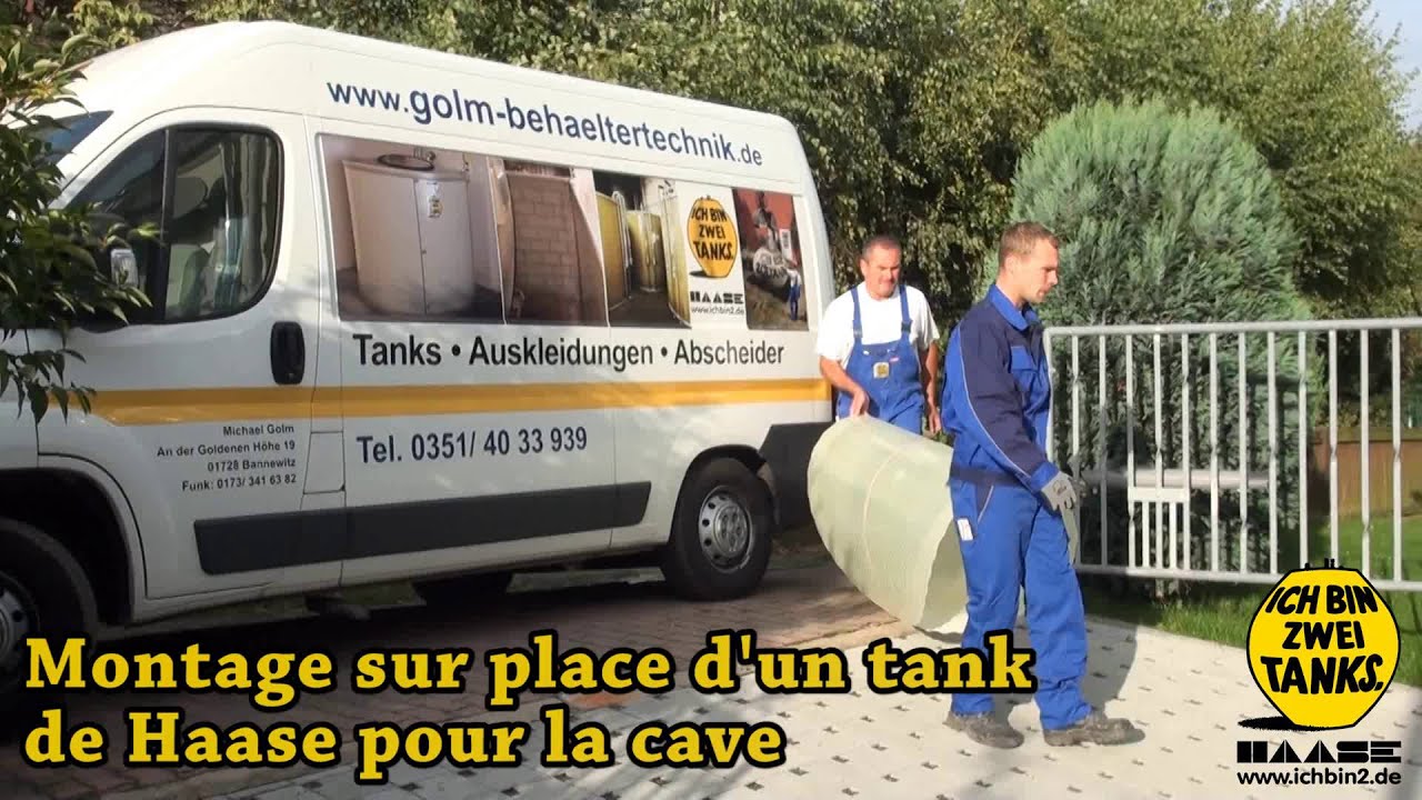 Montage d'une citerne en cave Haase