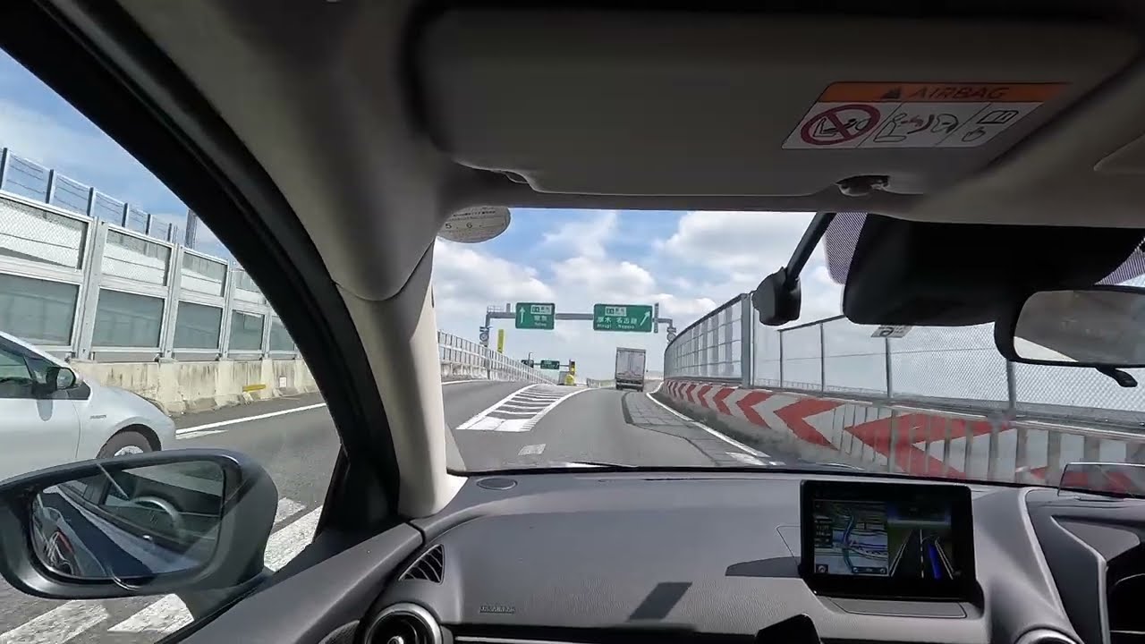 【4K 車載動画】 初心者殺しの海老名JCTで圏央道から東名高速に入る