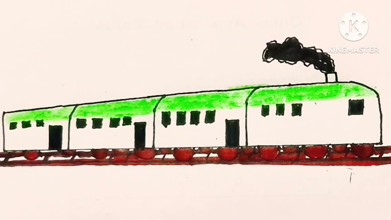 COMO cizim KIZ KOLAY very simple drawing TRAIN panting ll EASY BEAUTIFUL COLORING STEP by step train