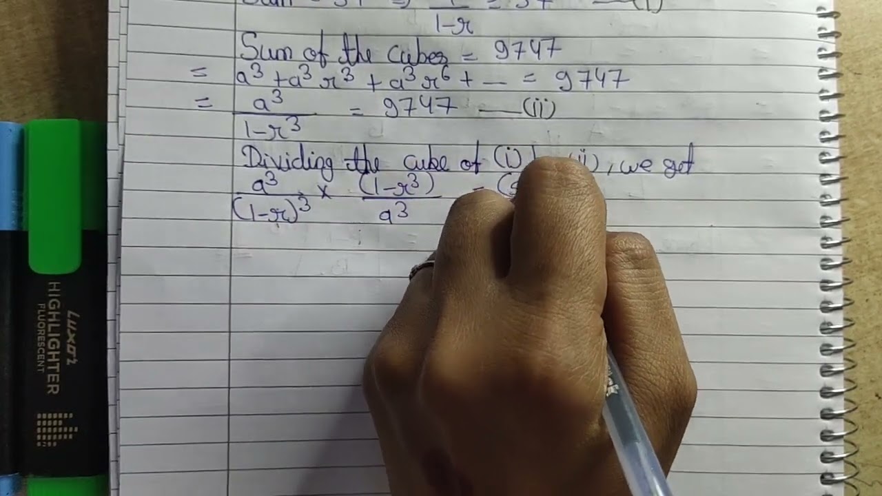 The sum of an infinite GP is 57 and the sum of their cubes is 9747 . Find the GP.
