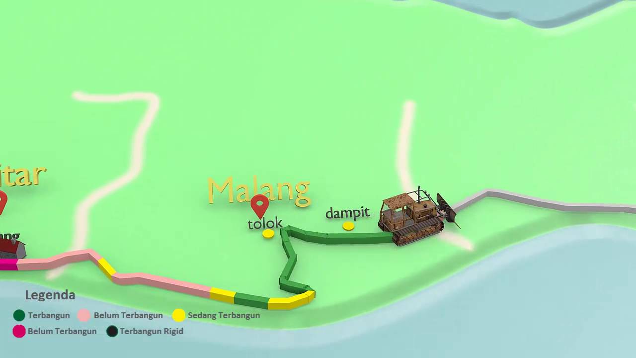 Animasi 3D Pembangunan Jalan Jawa Timur Jalur Selatan