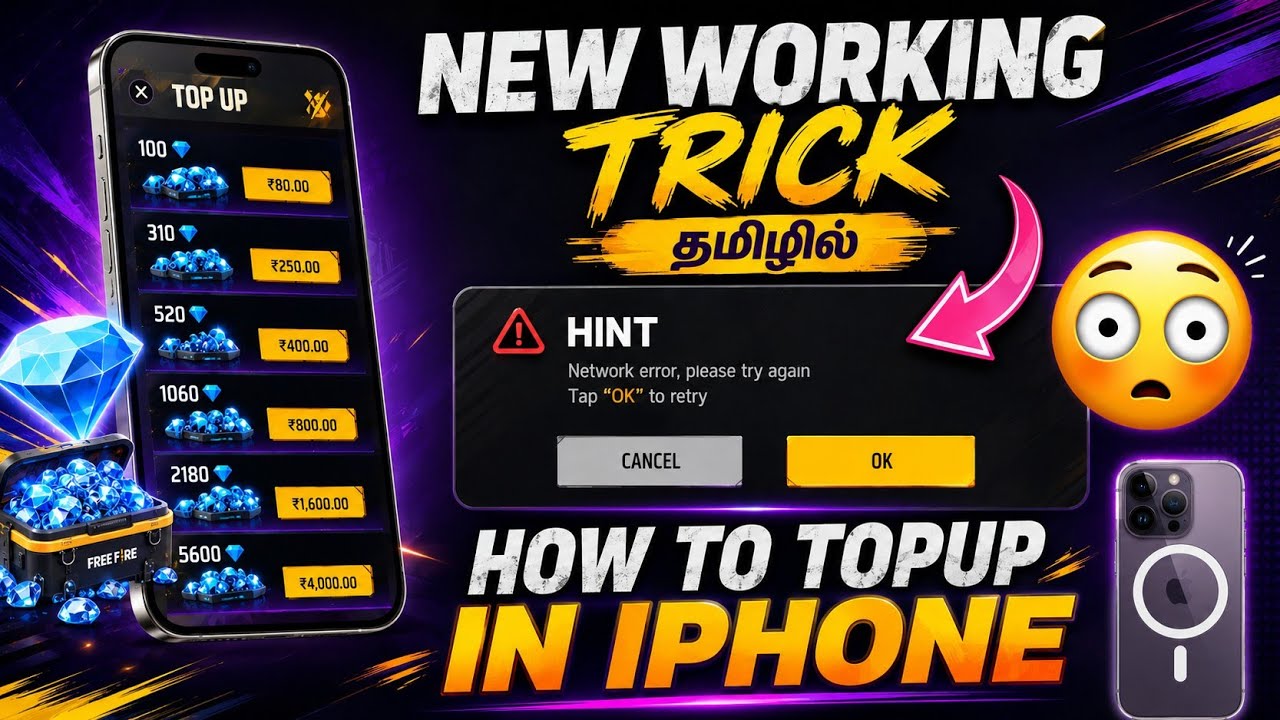 💥🤯HOW TO TOPUP IN FREEFIRE IN IPHONE😍NEW WORKING TRICK IN TAMIL