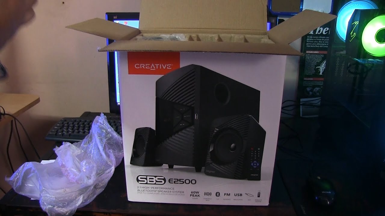 Unboxing Parlante Creative SBS E2500 - Test - Review en espa&ntilde;ol